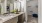 a bathroom with a large mirror
