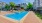 a swimming pool in a courtyard